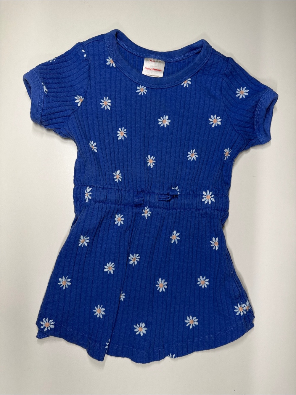 Hanna Andersson Royal Blue Daisy Knit Short Sleeve Dress